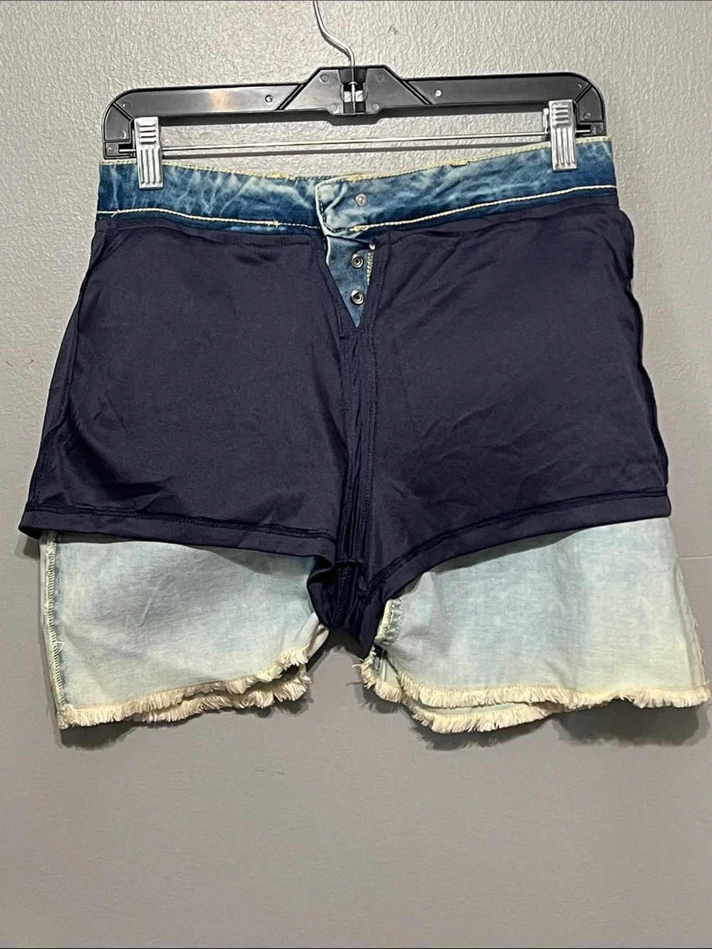 Justice Jeans High Waist Distressed Denim Skort Light Wash Button Front Size 18